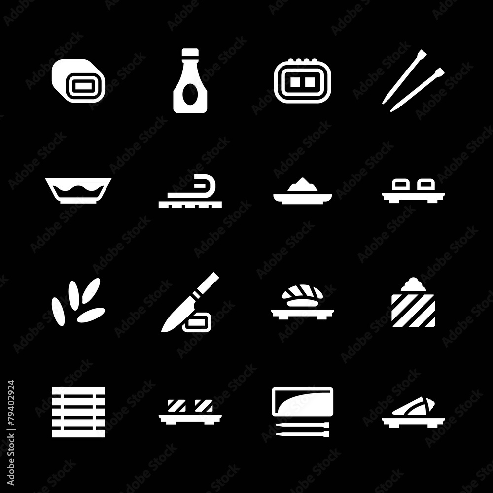Fototapeta premium Set icons of sushi