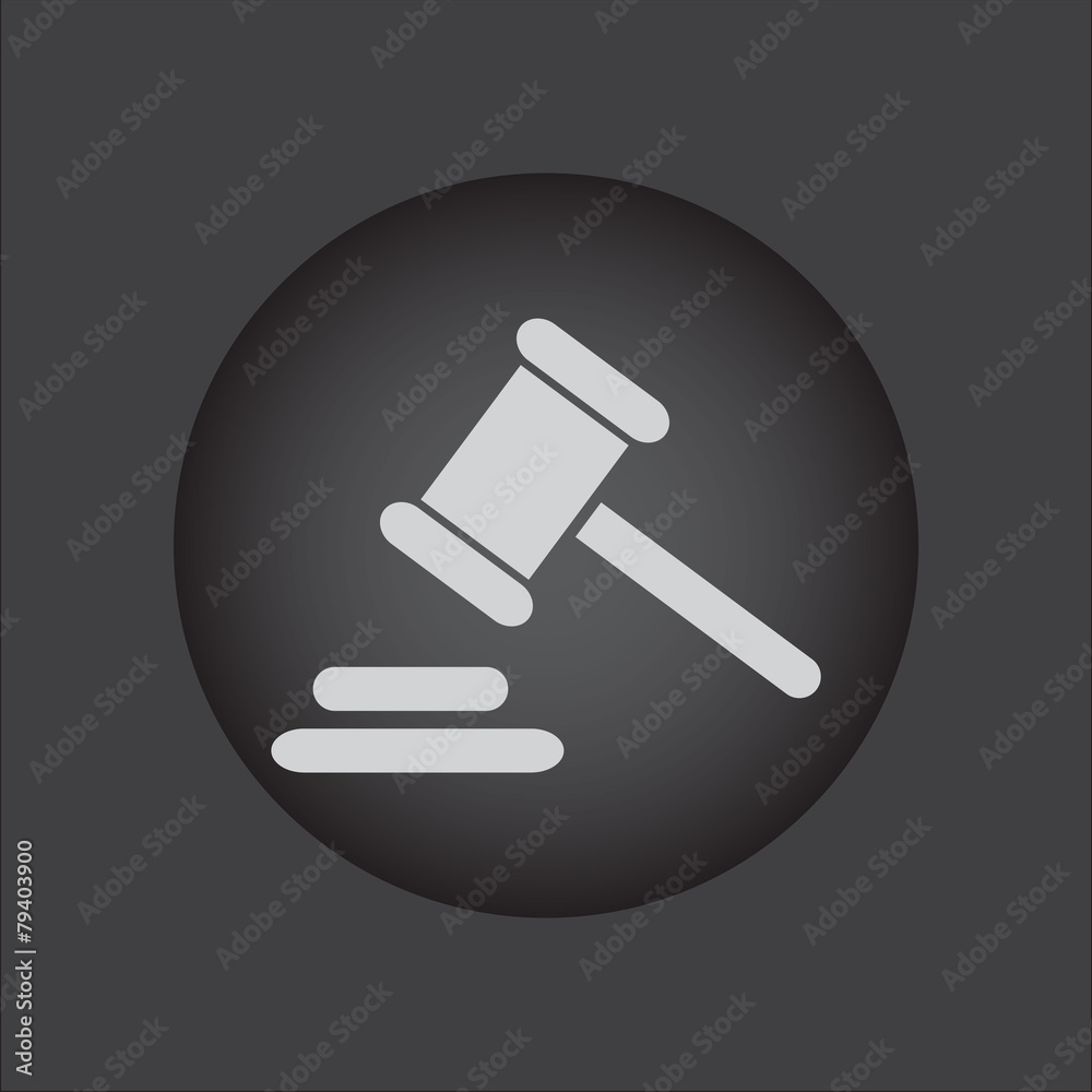 Hammer judge icon. gavel law legal hammer. Black button Hammer judge icon. gavel law legal hammer. Black button