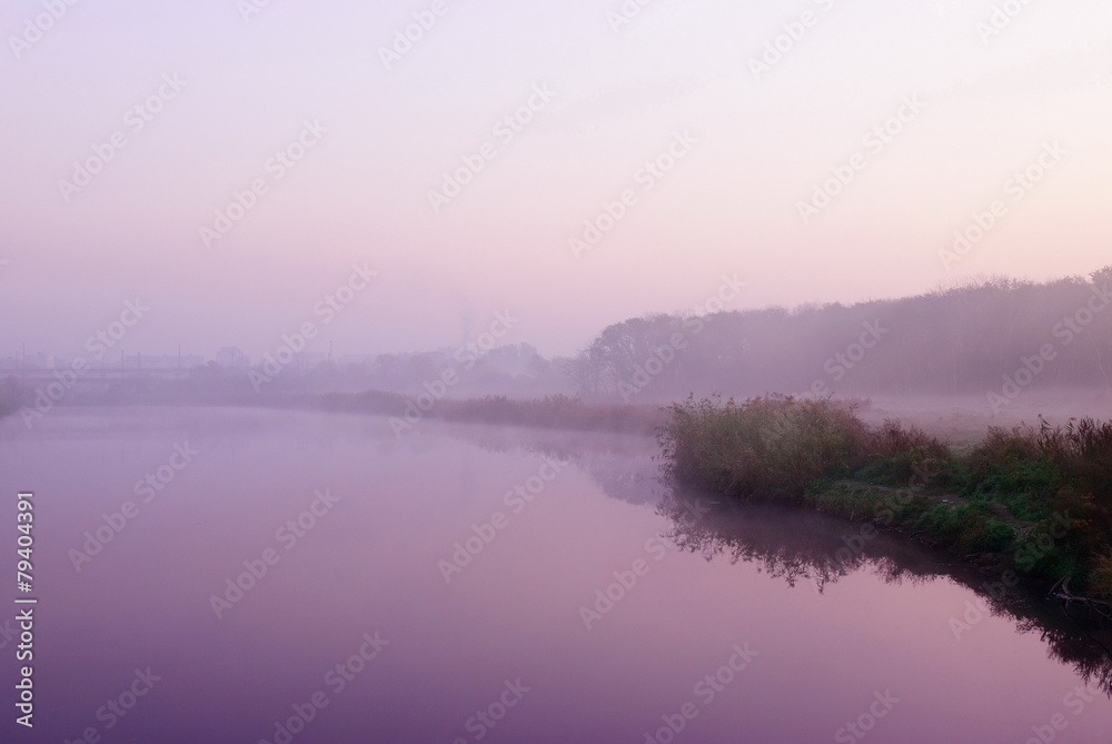 morning mist over the river