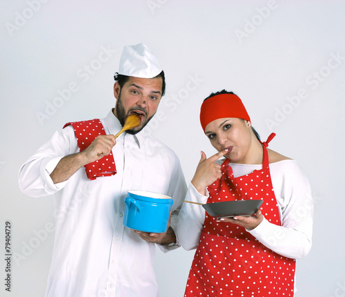 Italian Chiefcook and Handsome Cooky are Preparing Chocolate Top photo