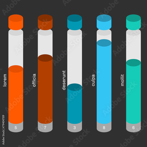 Cylinder bars infographics.