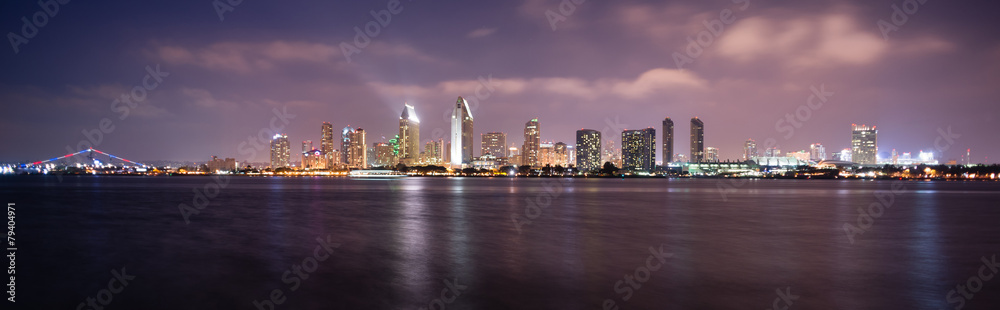 Late Night Coronado San Diego Bay Downtown City Skyline