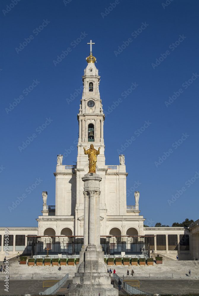 View of the famous holy plaza of Fatima, Portugal.