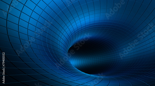 Fototapeta Naklejka Na Ścianę i Meble -  Abstract background. Illustration of 3d tunnel with squares