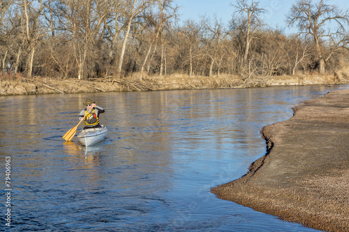 canoe paddling on South Platte RIver