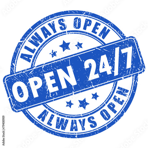 Open 24 vector stamp
