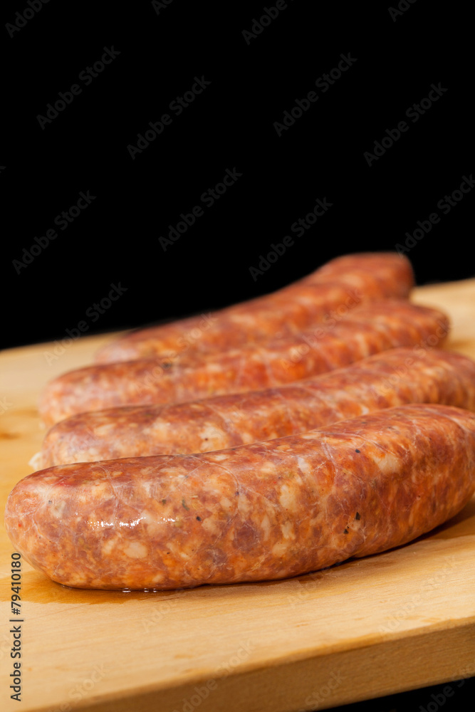 Raw Italian Sausage With Copy Space