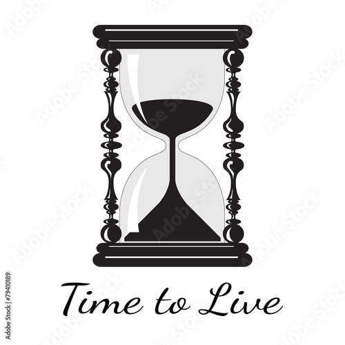 Vector  time to live. Vintage hourglass