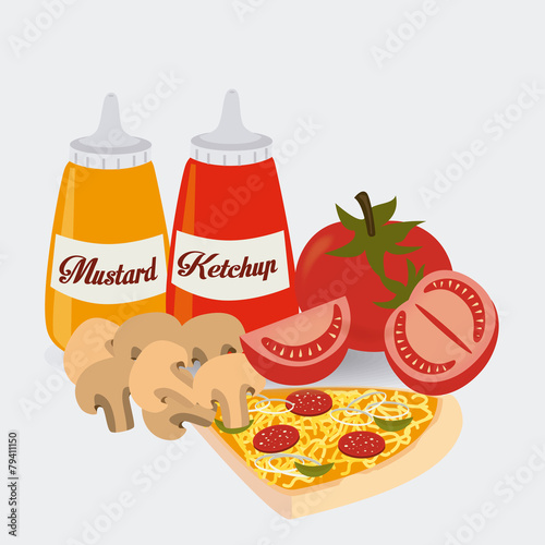 Pizza design, vector illustration.