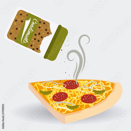 Pizza design, vector illustration.