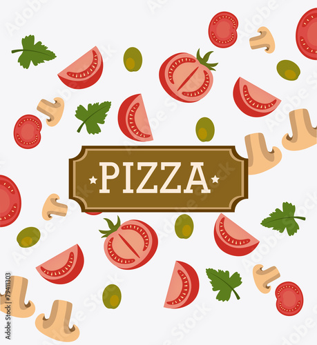 Pizza design, vector illustration.