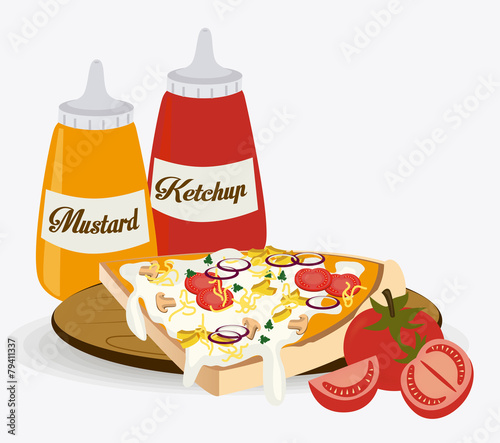 Pizza design, vector illustration.