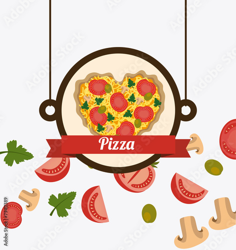 Pizza design, vector illustration.