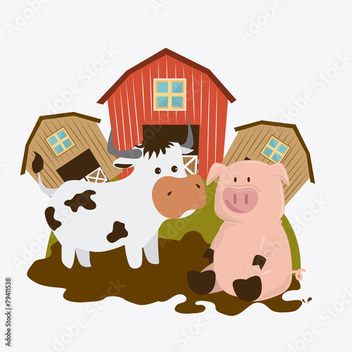 Farm design, vector illustration.