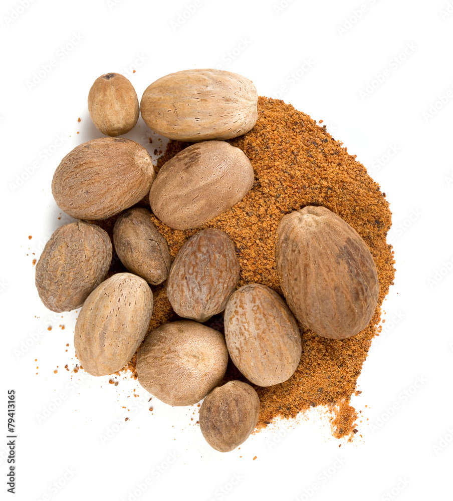 nutmeg isolated on white nutmeg isolated on white