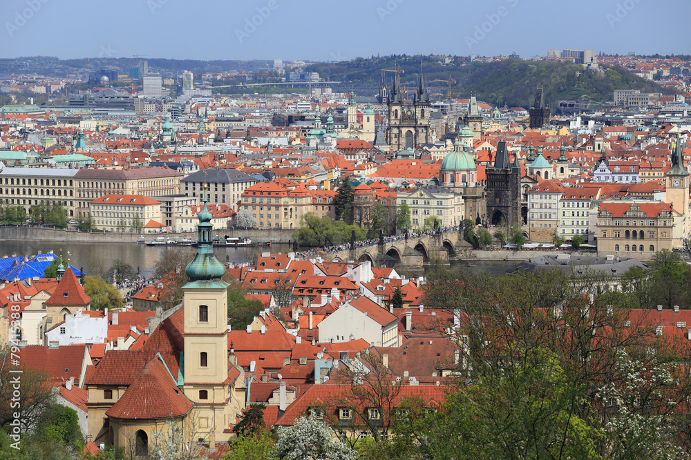 Colorful spring Prague City, Czech Republic