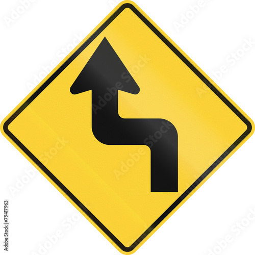 Free Download US road warning sign - Reverse turn - GFXLoad
