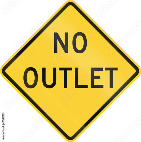 US road warning sign - No outlet