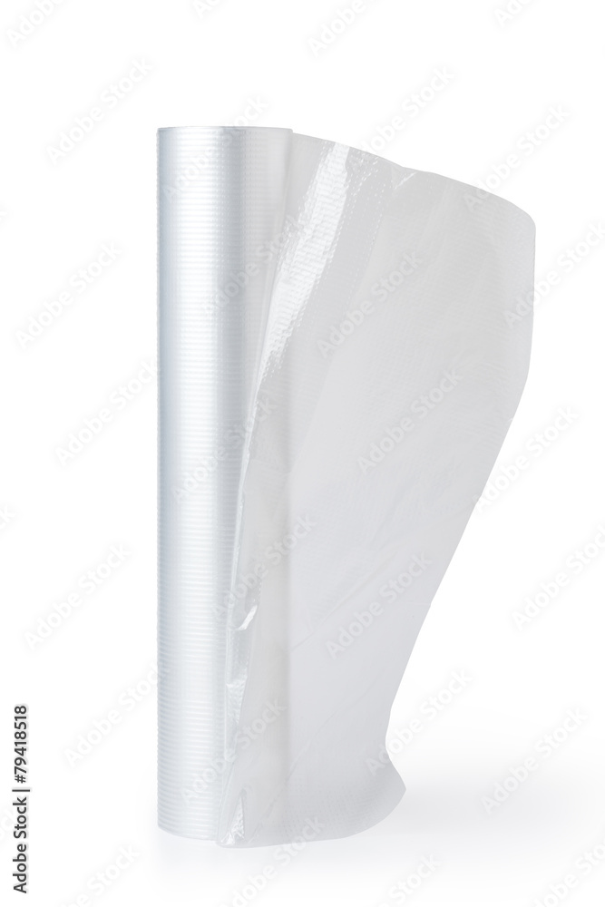 Roll of plastic bags isolated on white Roll of plastic bags isolated on white