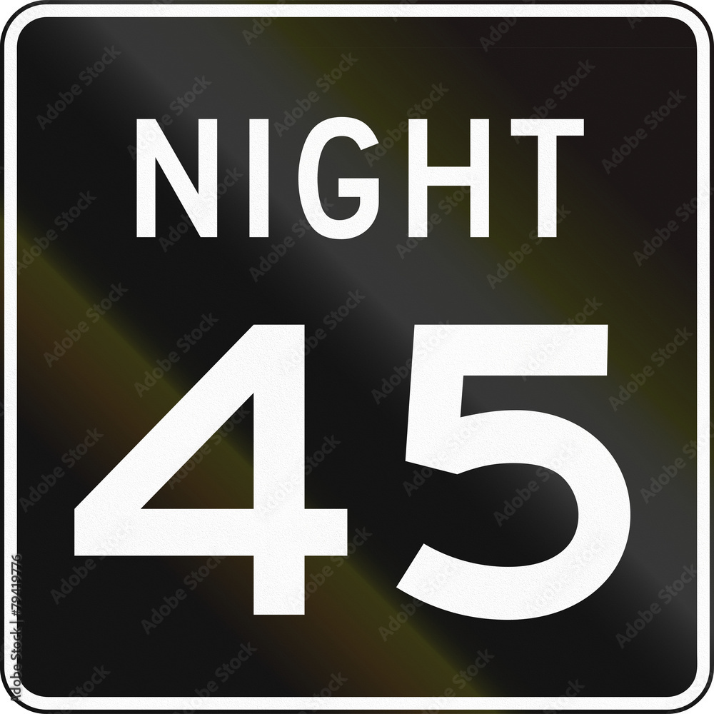 Fototapeta premium United States speed limit during night sign