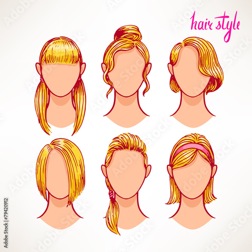 blonde. different hairstyles