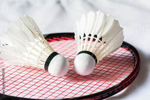 Badminton rackets and shuttlecock © torsak