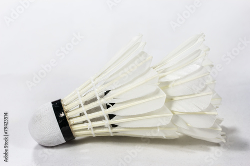 Badminton shuttlecock on white