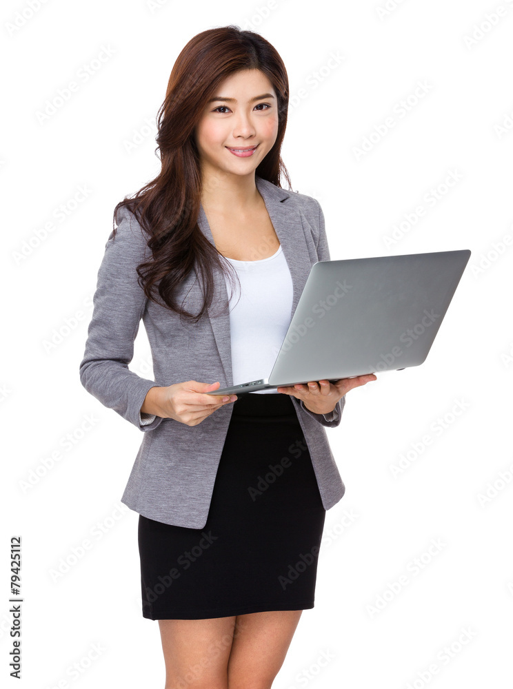 Businesswoman use of laptop Businesswoman use of laptop