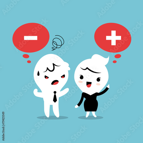 Positive and Negative thinking cartoon