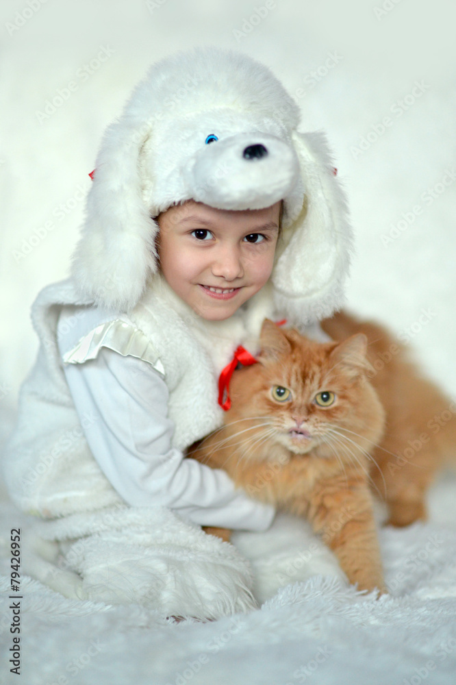 Fototapeta premium Little girl in cute hat