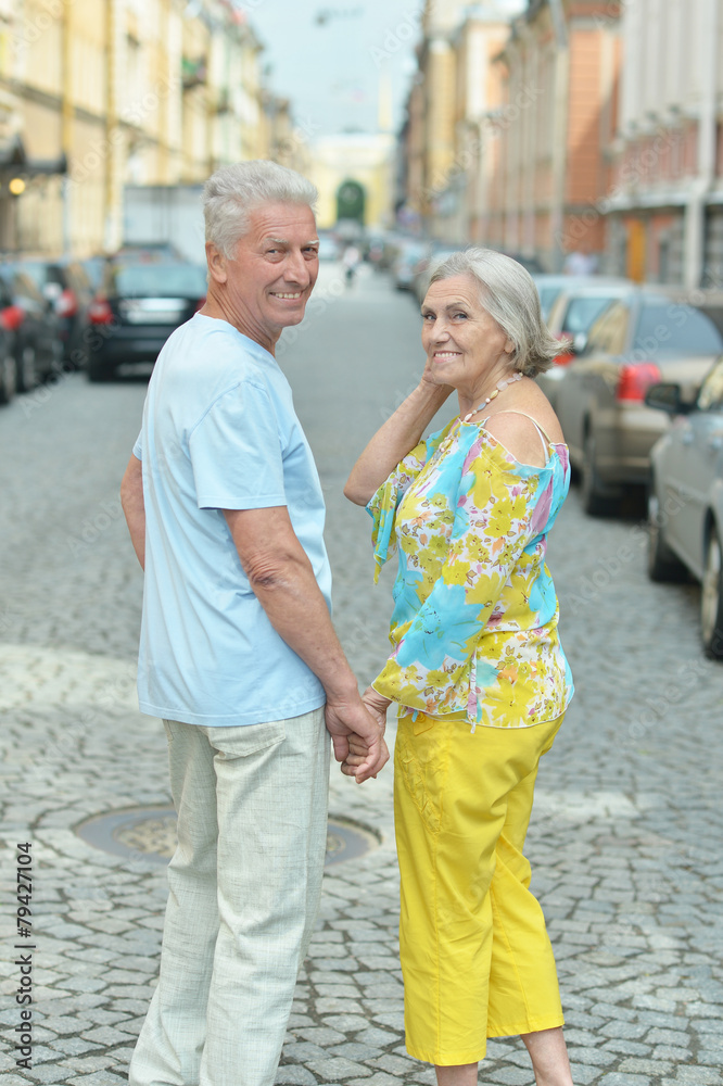 Mature couple in town