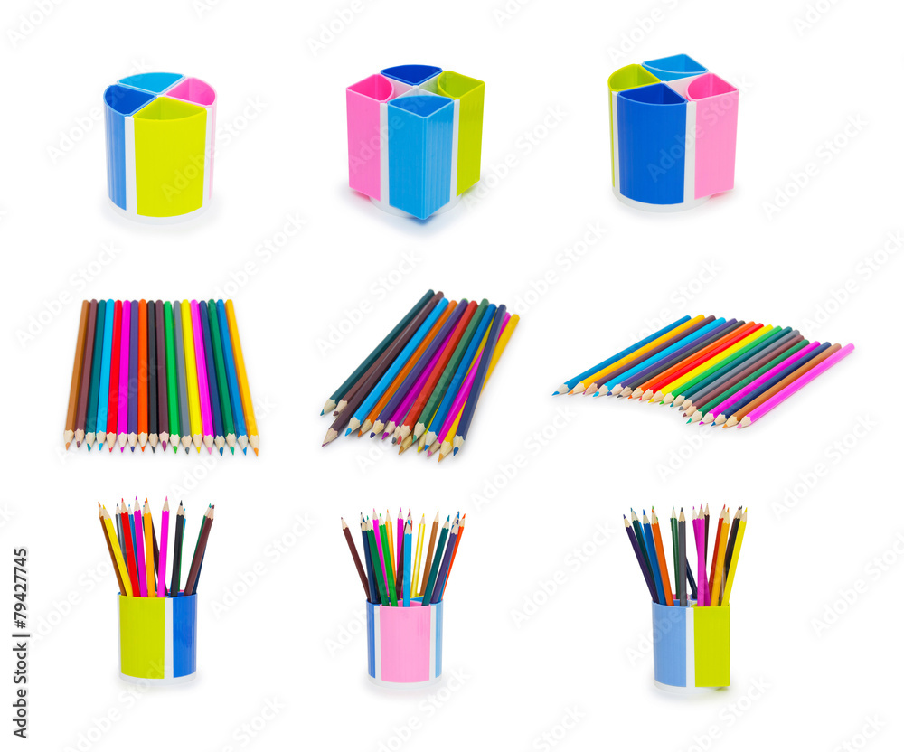 Obraz premium color pencils, collage