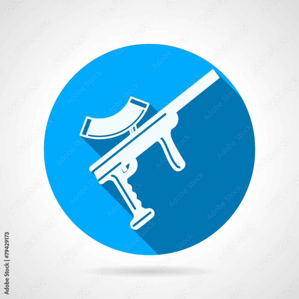 Blue flat vector icon for paintball marker