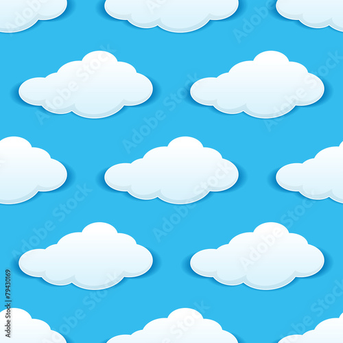 Cloudy sky seamless pattern