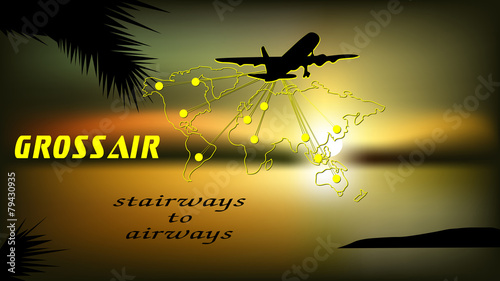 tourism. aircraft in sky