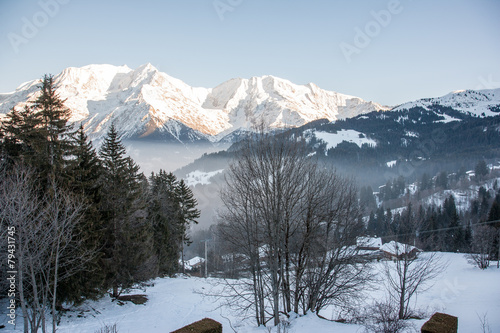 snow covered mountains