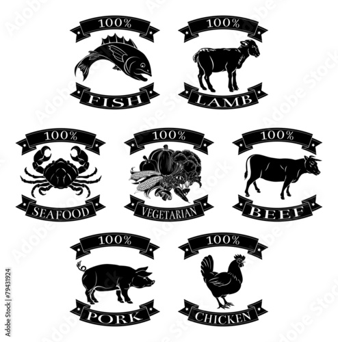 Food animals 100 percent set