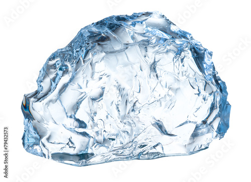Piece of ice on a white background. With clipping path
