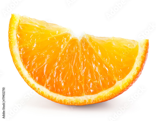 Orange fruit. Slice isolated on white