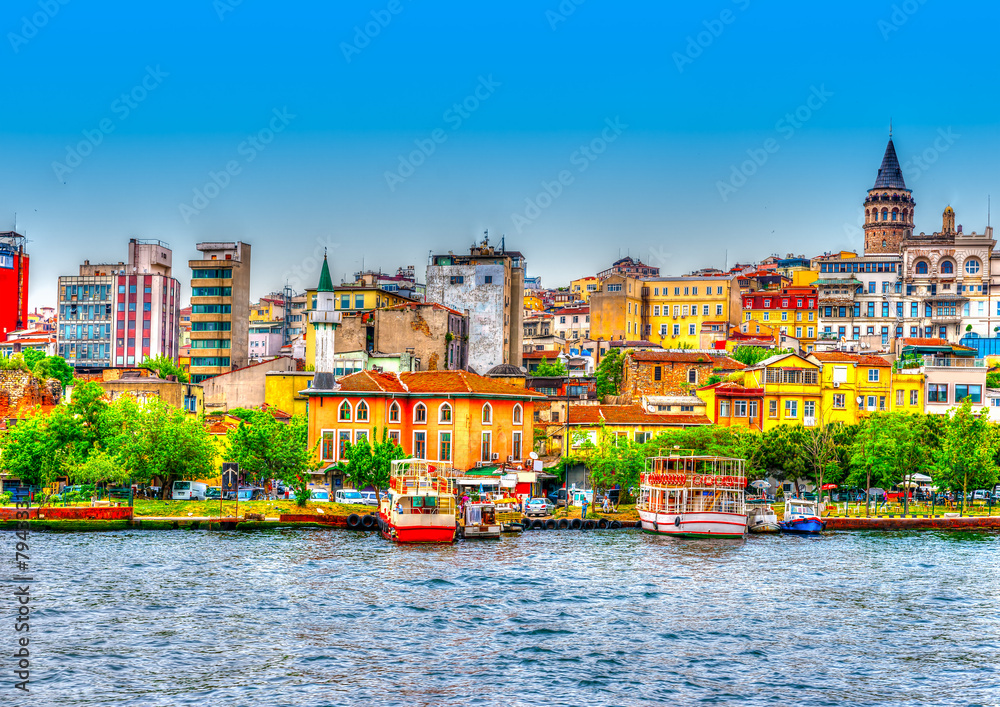 view from Bosphorus channel at Istanbul in Turkey. HDR