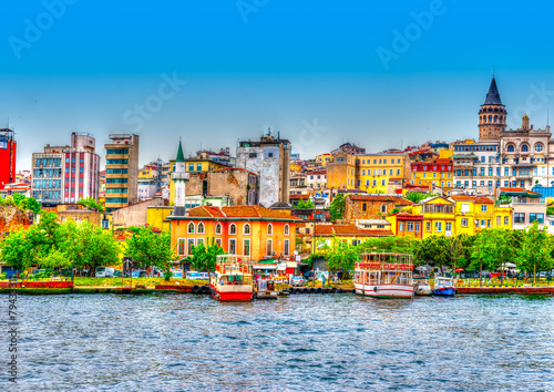 view from Bosphorus channel at Istanbul in Turkey. HDR photo