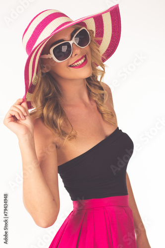 Portrait of beautiful blonde woman photo