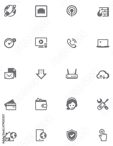 Vector internet service provider icon set