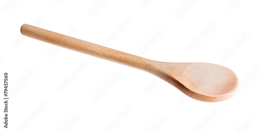 Top view of wooden spoon isolated over white. Top view of wooden spoon isolated over white.