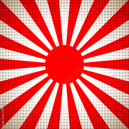 Sun red japan background. vector illustration