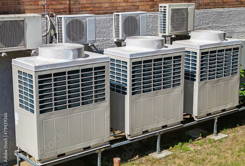 Large industrial air conditioners outdoors