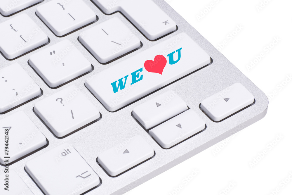 We Love You button on keyboard, customer care concept We Love You button on keyboard, customer care concept