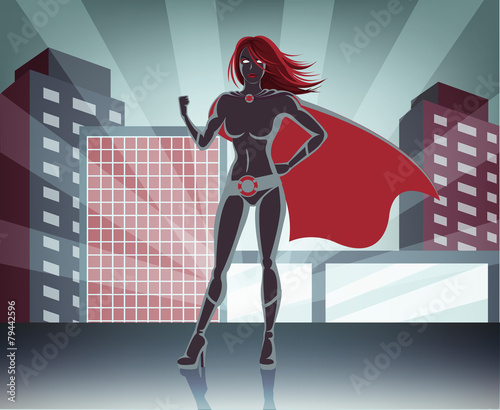 Vector super woman illustration