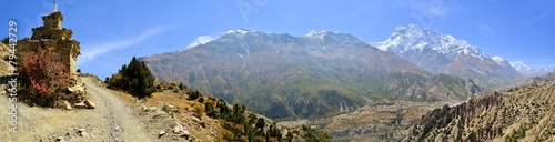Landscape in Annapurna mountain range, Himalayas