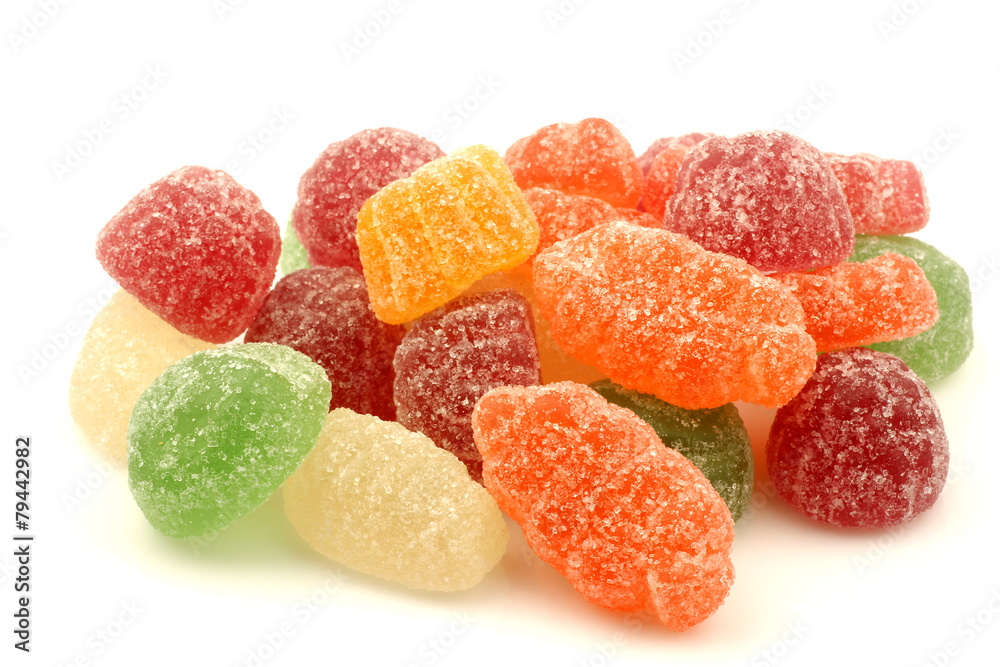 sugared colorful candy on a white background sugared colorful candy on a white background